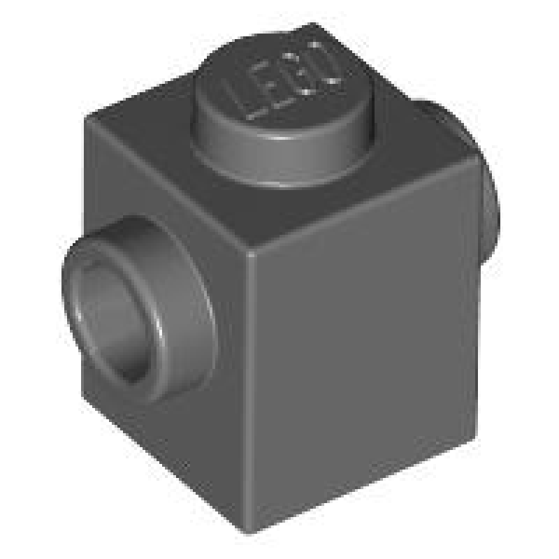 Steen, Aangepast 1x1 met nop aan twee kanten tegenover elkaar Dark Bluish Gray